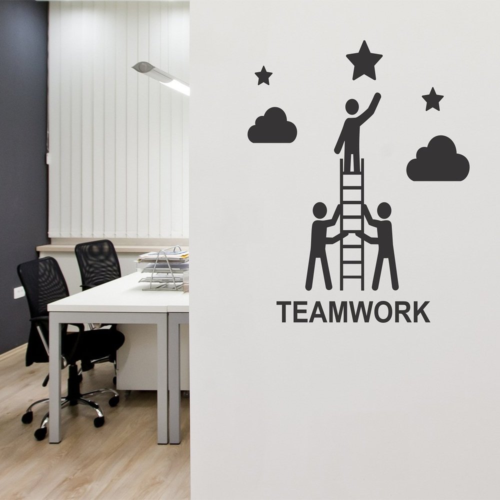 Littlebuds Team Work Medium Vinyl Wallsticker(90 cm x 100 cm)