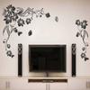 Littlebuds Black Flowers Medium Vinyl Wallsticker(140 cm x 40 cm) view 1