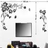 Littlebuds Black Flowers Medium Vinyl Wallsticker(140 cm x 40 cm) view 2