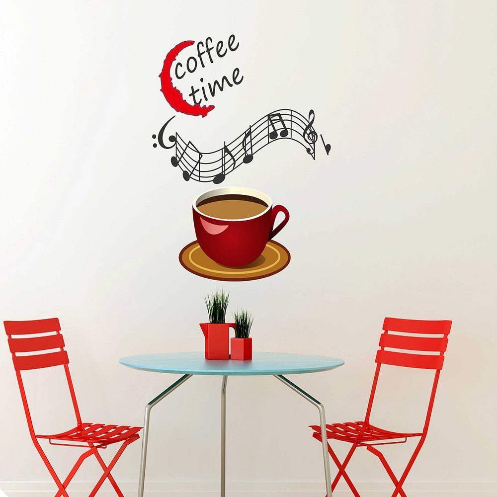 Littlebuds Coffee Time Medium Vinyl Wallsticker(70 cm x 90 cm)