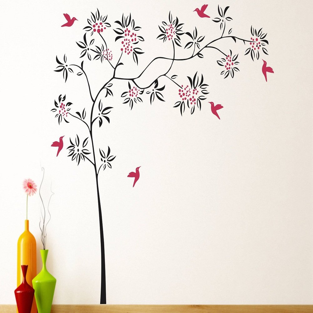 Littlebuds Tree Medium Vinyl Wallsticker(95 cm x 100 cm)