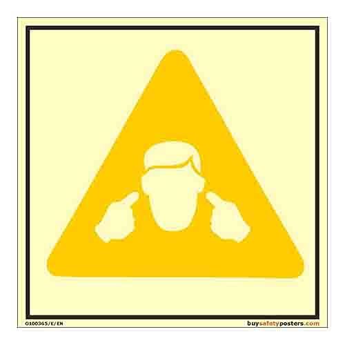 buysafetyposters.com - Danger Noise Glow Sign - Premium Quality Glow In Dark Eco Vinyl Sticker - (300 mm X 300 mm, Multicolor)