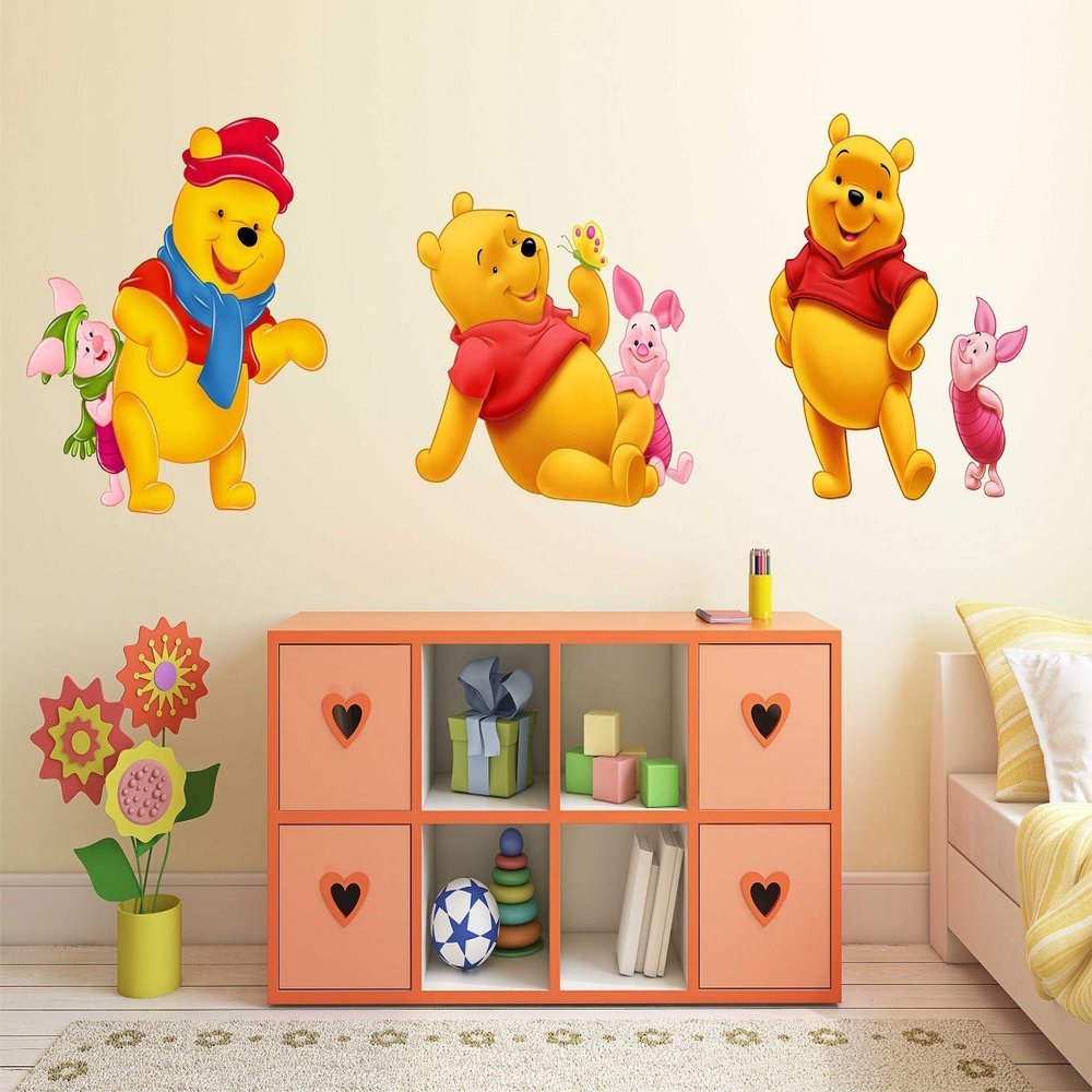 Littlebuds Pooh Medium Vinyl Wallsticker (120 cm x 40 cm)