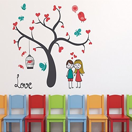Littlebuds Cute Love Couple Large Vinyl wallsticker (58cmx95cm)