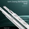VOLO 14 Inch Soft Close Drawer Slide  Heavy Duty Telescopic Full Extension Ball Bearing Cabinet Channel, Load Capacity 50 Kg (Silver,1 Set) view 3