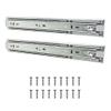 Volo Mild Steel Heavy Duty Telescopic Push to Open Slide/Drawer Slides Ball Bearing 3-Fold Full Extension Side Mount Rail Runners - 16 inches (Silver) view 1