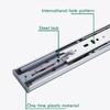 Volo Mild Steel Heavy Duty Telescopic Push to Open Slide/Drawer Slides Ball Bearing 3-Fold Full Extension Side Mount Rail Runners - 14 inches (Silver) view 4