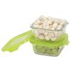 Cutting EDGE Flexi Lid Borosilicate Square Store, Safe Storage & Lunch Glass Container for Kitchen (2, 550ml - Green Lid) view 1