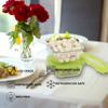 Cutting EDGE Flexi Lid Borosilicate Square Store, Safe Storage & Lunch Glass Container for Kitchen (2, 550ml - Green Lid) view 2