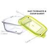 Cutting EDGE Flexi Lid Borosilicate Square Store, Safe Storage & Lunch Glass Container for Kitchen (2, 550ml - Green Lid) view 3