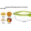 Cutting EDGE Flexi Lid Borosilicate Square Store, Safe Storage & Lunch Glass Container for Kitchen (2, 550ml - Green Lid) view 4