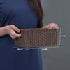 Bel Casa Royal Basket Small (Pack of 4) Multipurpose Plastic Storage Rectangular Baskets For Cosmetics Stationary Wardrobe Kitchen Washrooom & Livingroom I DARK BROWN view 3