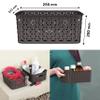 Bel Casa Royal Basket Small (Pack of 4) Multipurpose Plastic Storage Rectangular Baskets For Cosmetics Stationary Wardrobe Kitchen Washrooom & Livingroom I DARK BROWN view 4