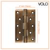 Volo Door Butt Hinges 5 inch / 4 inch x 10 Gauge/3 mm Thickness (Stainless Steel, Antique Finish) (5 Inch (Pack of 3 Pcs)) view 2