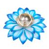 Collectible India Brass Diya Oil Lamp Stand Lotus Kamal Patti Diyas for Puja Home Temple Decor (Sky Blue) view 2