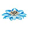 Collectible India Brass Diya Oil Lamp Stand Lotus Kamal Patti Diyas for Puja Home Temple Decor (Sky Blue) view 3