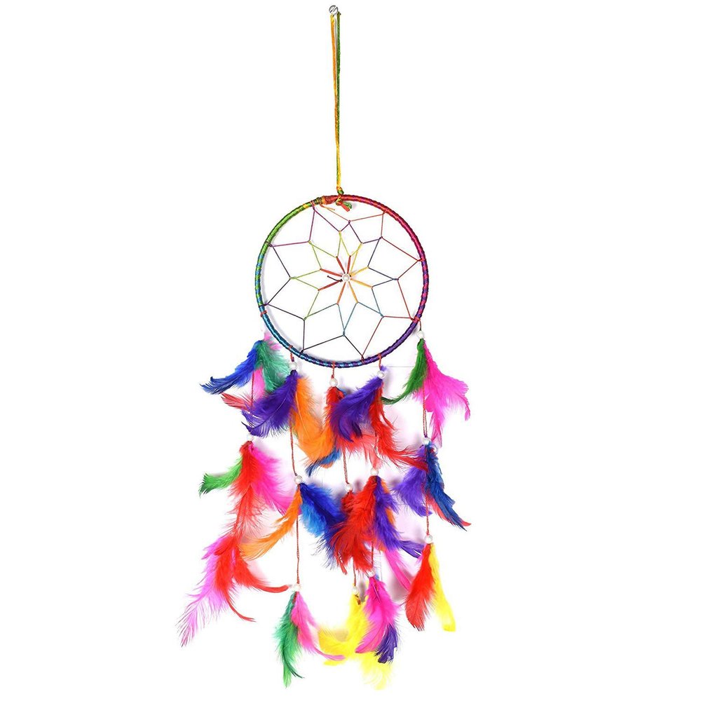DealFry Traditional Decorative Car Hanging Dreamcatcher,Hanging Dream Catcher Attract Positive Dreams & Thinking for Car/Room/Home Decor/Balcony Wool Windchime, Made in India Best for Gifting