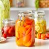 SQUARE Glass Pickle Jar & Container Airtight Swing Cap Leak Proof Rubber Gasket & Hinged Lid Kitchen Masala Cereal Dispenser Transparent STAINLESS Bail & Trigger Hermetic Seal 500 ml SET OF 1 view 1