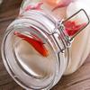 SQUARE Glass Pickle Jar & Container Airtight Swing Cap Leak Proof Rubber Gasket & Hinged Lid Kitchen Masala Cereal Dispenser Transparent STAINLESS Bail & Trigger Hermetic Seal 500 ml SET OF 1 view 4