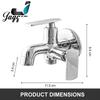 JAGGER JGR55 Bat 2 in 1/2 Way Bib Cock Taps Compatible for Washing Machine, Bathroom, Toilet Hose with Teflon Tape and Wall Flange view 2