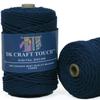 DK Craft Touch Twisted Macrame Pure Cotton Cord for Macrame DIY and Other Projects (Denim Blue, 4 mm 100 metre) view 1