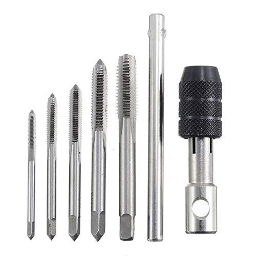 Atozshop11 6Pcs Thread Tap & Wrench Drill Bit Set Metric M3 M4 M5 M6 M8 Repair Tool Cutter