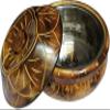 DWH Deluxe Wood Handicrafts Hand Carved Chapati/Puri Box/Paratha Box Casserole with Lid (Brown, 10 x 6 Inch, 1500 ml) view 2