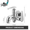 JAGGER Brass JGR56 Mark 2 Way 2 in 1 Bib Cock Taps Polished Compatible for Washing Machine, Bathroom, Toilet Hose with Teflon Tape and Wall Flange view 2