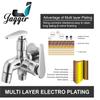 JAGGER Brass JGR56 Mark 2 Way 2 in 1 Bib Cock Taps Polished Compatible for Washing Machine, Bathroom, Toilet Hose with Teflon Tape and Wall Flange view 3