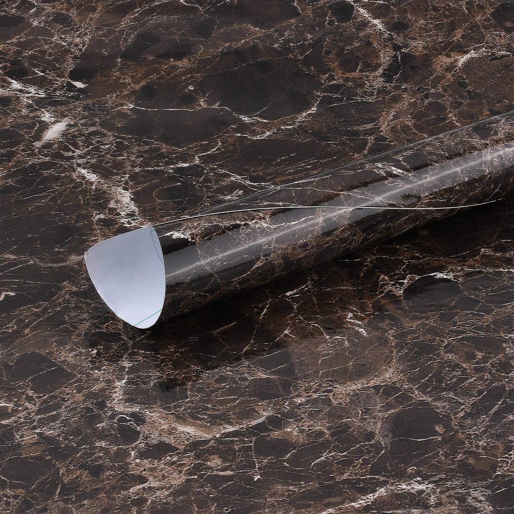 RAUSHIK Waterproof Smoke Brown Marble Texture Contact Paper Vinyl Sticker Wallpaper Stickers for Cupboard Door, Almirah, Tabletop, Wall, DIY & Other Renovation Projects : 24x96 Inch