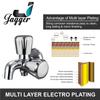 JAGGER JGR57 SLEEK 2 Way 2 in 1 Bib Cock Taps Compatible for Washing Machine, Bathroom, Toilet Hose with Teflon Tape and Wall Flange view 3
