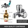 JAGGER JGR57 SLEEK 2 Way 2 in 1 Bib Cock Taps Compatible for Washing Machine, Bathroom, Toilet Hose with Teflon Tape and Wall Flange view 4