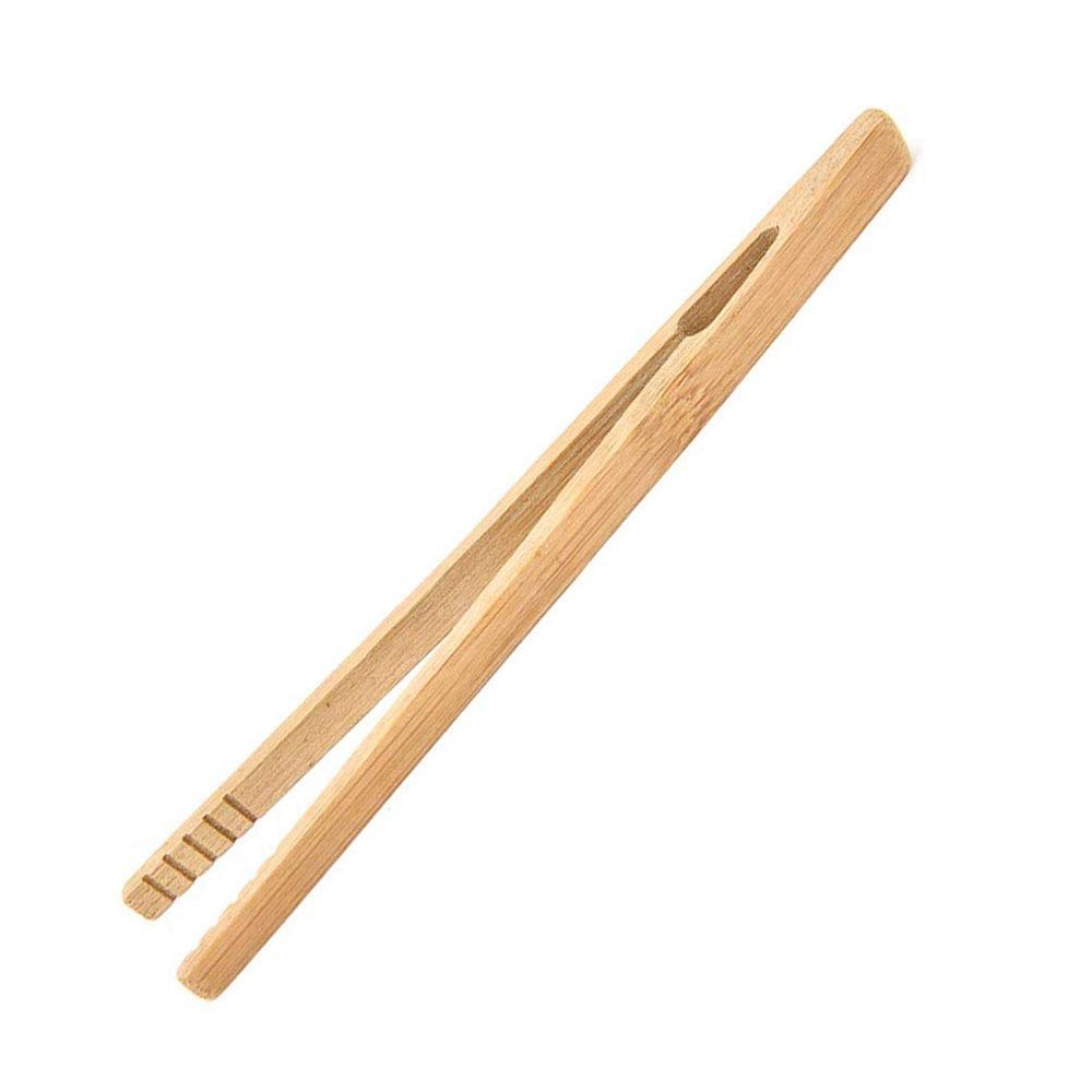 linmin Kitchen Tongs Multifunctional Bamboo Tongs Kitchen Tea Toast Tongs - Light Brown, Pack of 1