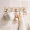 HITSHREE Self-Adhesive No Drills Wall Bathroom Towel Hanger - Transparent Hooks for Kitchen and Bathroom - Strong Sticky Wall Mounted Hook Rail Strip With 5 Hooks view 1