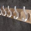 HITSHREE Self-Adhesive No Drills Wall Bathroom Towel Hanger - Transparent Hooks for Kitchen and Bathroom - Strong Sticky Wall Mounted Hook Rail Strip With 5 Hooks view 2