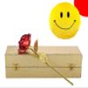 INTERNATIONAL GIFT Red Rose Flower with Luxury Golden Gift Box with Smiley Pillow view 1
