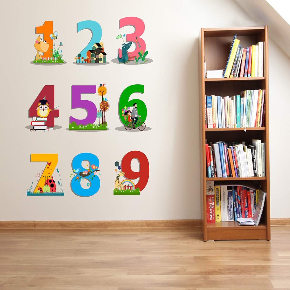 Littlebuds Kids Numbers 123" Medium Vinyl Wallsticker (55 cm x 70 cm)
