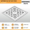 Ruhe Sapphire Square Flat Cut Floor Drain | 304-Grade Stainless Steel Drain Jali with Matte Finish | 6 x 6 inches | Pack of 1 view 3