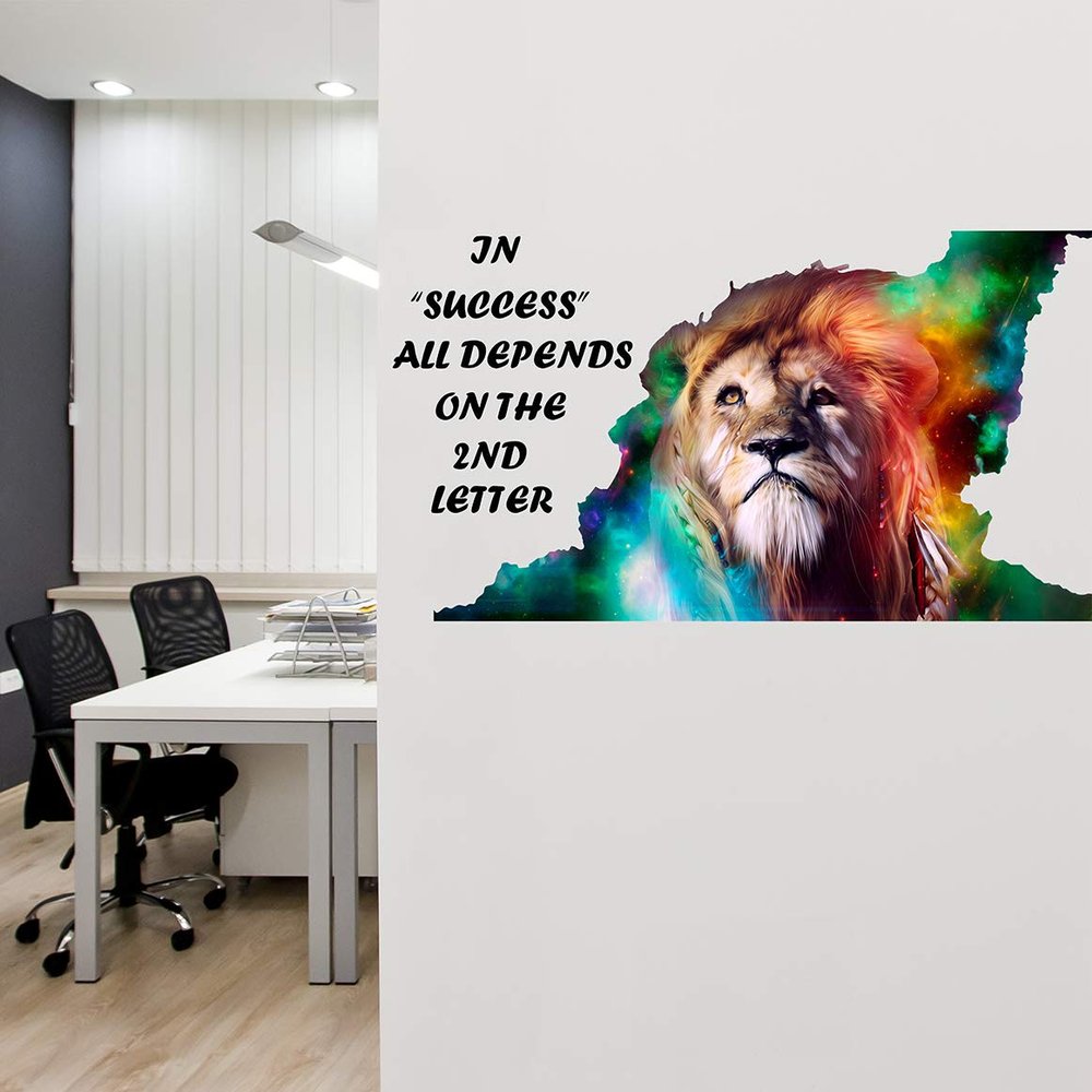 Littlebuds Lion Quotes Medium Vinyl Wallsticker (80 cm x 40 cm)