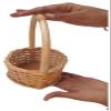 HM SERVICES Bamboo Oval Shape Flower Basket with Handle Best for Puja Dining Table and Home Decoration Fruit Basket (Size-7 inch,Small) view 4