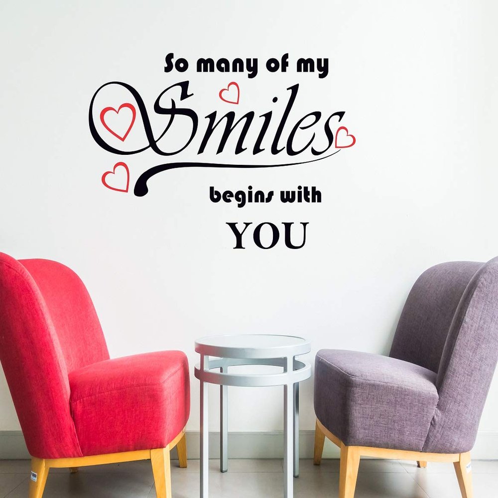 Littlebuds Smiles Quotes Medium Vinyl Wallsticker (85 cm x 60 cm)