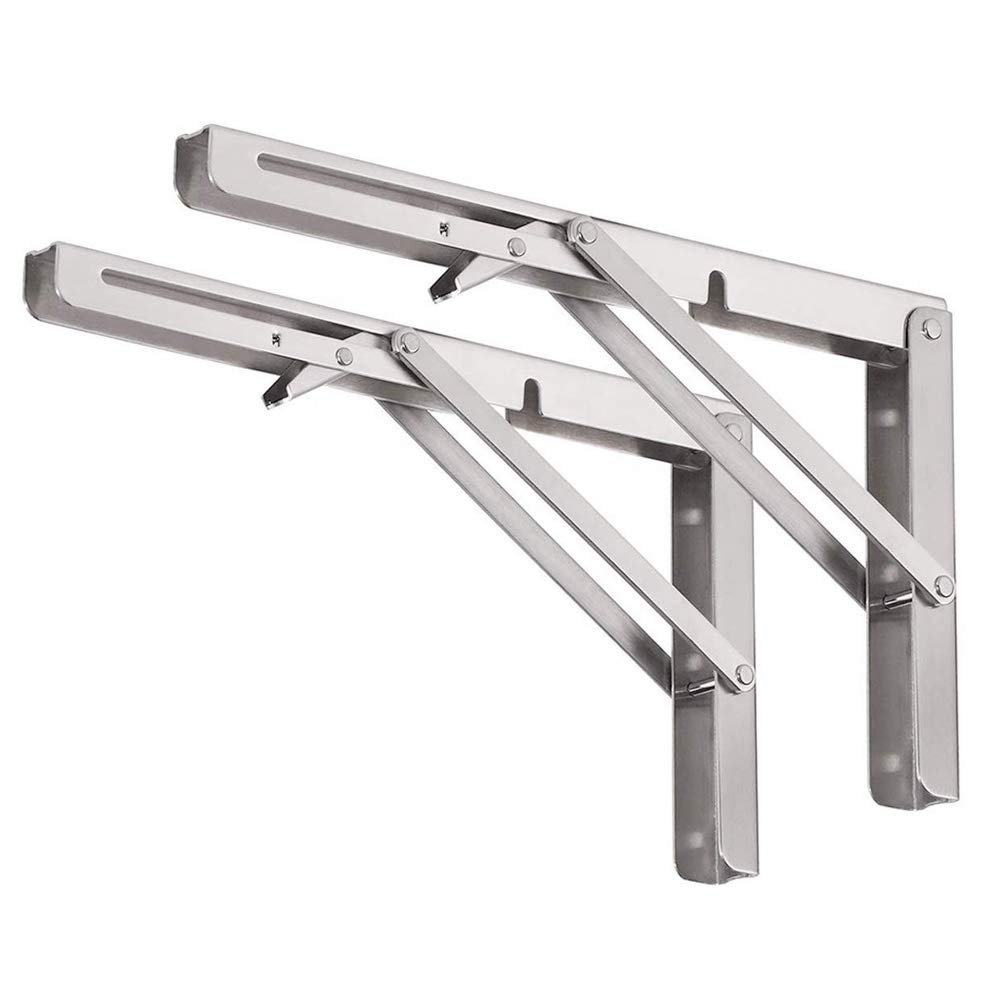 BTL 200 mm Folding Shelf Table Bracket 100 kg Load Capacity Bench Stainless Steel 8 inch Sturdy Wall Mounted DIY Space Saving Multipurpose Bracket Heavy Duty Premium for fold Down Table Rack BTB-08-SS