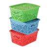Cutting EDGE Unbreakable Plastic Turkish Baskets with Lid Fruit Vegetable Office Bathroom Stationary (Combo - Red, Blue, Green, Small, Dimension:- 23.5X13.5X10.1 cm) view 1