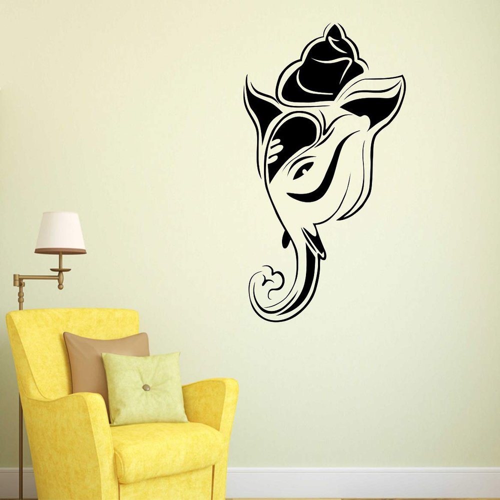 Littlebuds Elephant Face Medium Vinyl Wallsticker (45 cm x 80 cm)