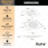 Ruhe Ruby Square Floor Drainer | 304-GradeStainless Steel Floor Drain- Ruby Square Flat Cut (6x6 inches) (Pack of 1) view 3