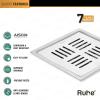 Ruhe Ruby Square Floor Drainer | 304-GradeStainless Steel Floor Drain- Ruby Square Flat Cut (6x6 inches) (Pack of 1) view 4