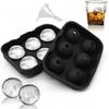 SEMITO Ice Ball Maker Reusable Ice Ball Mold Easy Release Round Silicone Round Ice Sphere Tray with Lids & Funnel for Bourbon, Whiskey Cocktail, Cold Drinks Pack of 1 view 2