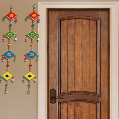 JH Gallery Handmade Woollen Kite Door Wall Hangings (JHG-KHL-V, Multicolour, 39 Inches) - 1 Pair