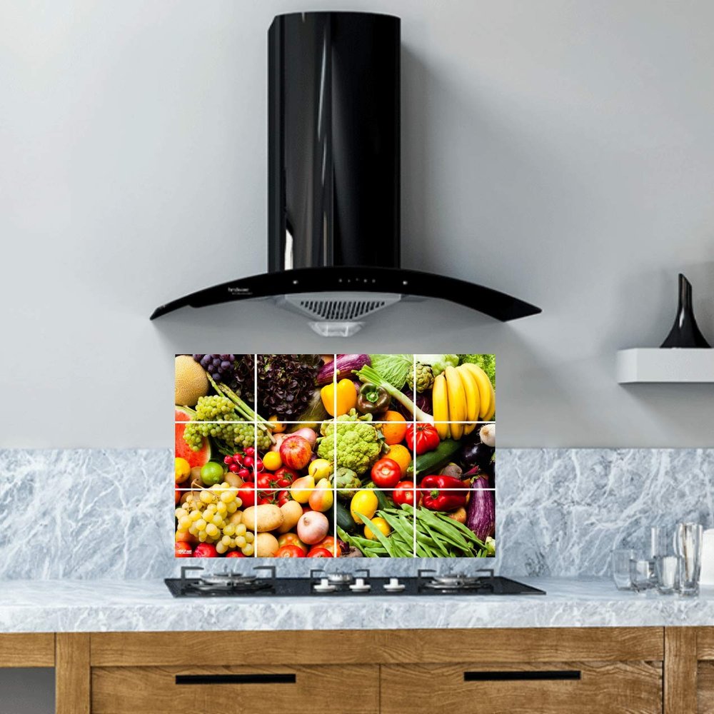 Ruby Dcor Multicolour Fruits Kitchen Wall Sticker Size 61X46cm