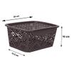 Cutting EDGE Unbreakable Plastic Turkish Baskets with Lid Fruit Vegetable Office Bathroom Stationary Home Rectangular Handle Basket (Set of 3, Brown, Small, Dimension:- 23.5X17X10.1 cm) view 2